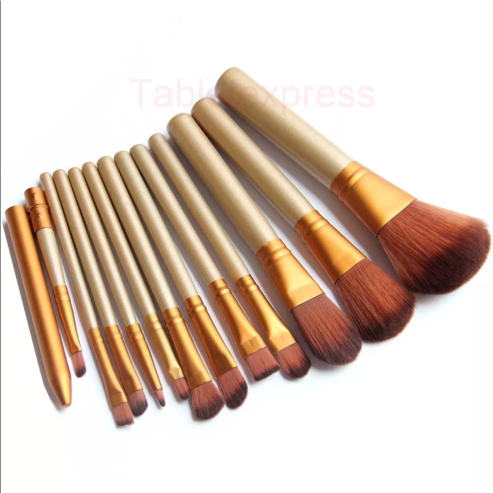 Bronze 12 PC Makeup Brush Set